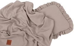 Prikaži podrobnosti za Komplet odeja in vzglavnik iz muslina BEIGE Slika Komplet odeja in vzglavnik iz muslina BEIGE