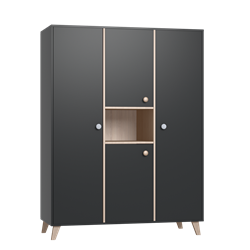 Prikaži podrobnosti za Colette Anthracite 3-delna omara Slika Colette Anthracite 3-delna omara