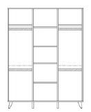 Prikaži podrobnosti za Colette Anthracite 3-delna omara Slika Colette Anthracite 3-delna omara