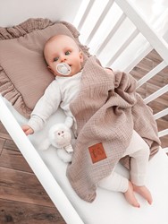 Prikaži podrobnosti za Komplet odeja in vzglavnik iz muslina BEIGE Slika Komplet odeja in vzglavnik iz muslina BEIGE