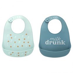 Prikaži podrobnosti za Set dveh silikonskih slinčkov Milk drunk  Slika Set dveh silikonskih slinčkov Milk drunk