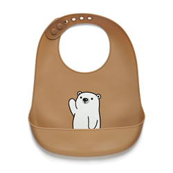 Prikaži podrobnosti za Kidnort silikonski slinček Retter Brun Slika Kidnort silikonski slinček Retter Brun