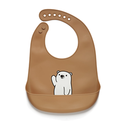 Prikaži podrobnosti za Kidnort silikonski slinček Retter Brun Slika Kidnort silikonski slinček Retter Brun