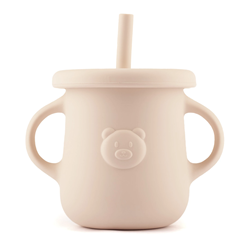 Prikaži podrobnosti za Silikonska skodelica s slamico in ročajem Retter Mjolk Slika Silikonska skodelica s slamico in ročajem Retter Mjolk