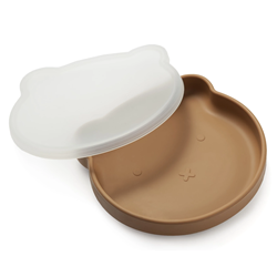 Prikaži podrobnosti za Kidnort silikonski krožnik s pokrovom Retter Brun Slika Kidnort silikonski krožnik s pokrovom Retter Brun