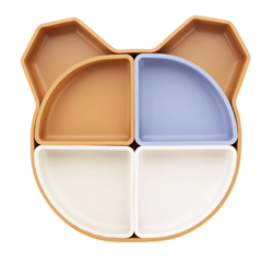 Prikaži podrobnosti za Kidnort silikonski krožnik z odstranljivimi skodelicami 4v1 Brun Slika Kidnort silikonski krožnik z odstranljivimi skodelicami 4v1 Brun