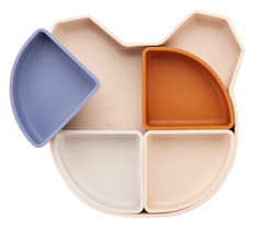 Prikaži podrobnosti za Kidnort silikonski krožnik z odstranljivimi skodelicami 4v1 Mjolk Slika Kidnort silikonski krožnik z odstranljivimi skodelicami 4v1 Mjolk