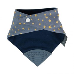 Prikaži podrobnosti za Neckerchew Premium dvostranski slinček z grizalom - Midnight Stars Slika Neckerchew Premium dvostranski slinček z grizalom - Midnight Stars