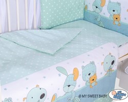 Slika 5-delna posteljnina Dreamy bunny mint