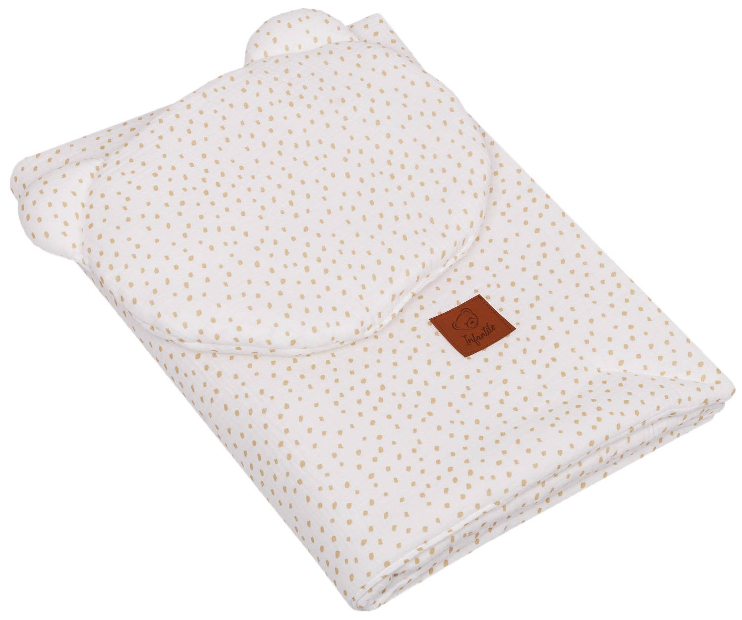 Slika 2-delna posteljnina muslin teddy WHITE DOTS 70x100