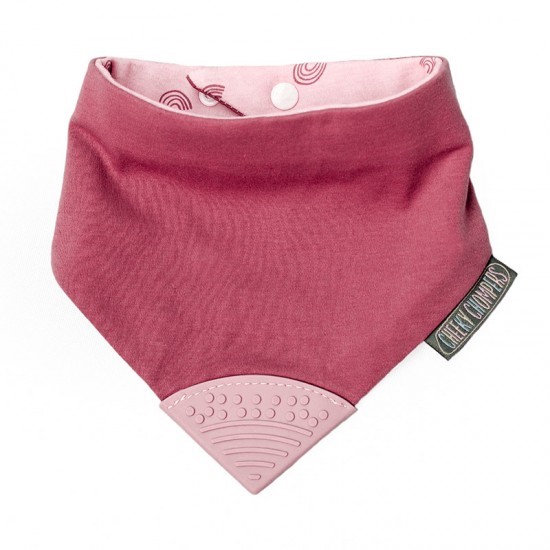 Slika Neckerchew Premium dvostranski slinček z grizalom - Rainbow Rose
