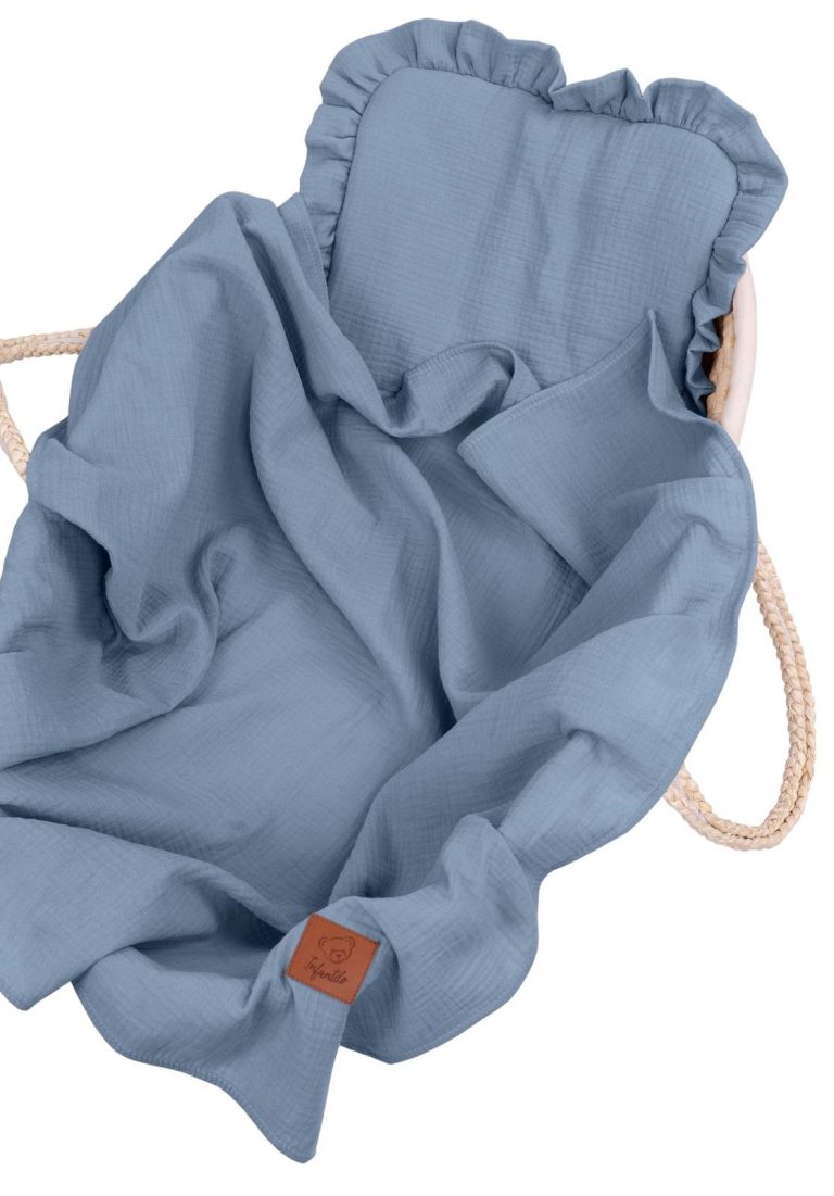 Komplet odeja in vzglavnik iz muslina JEANS